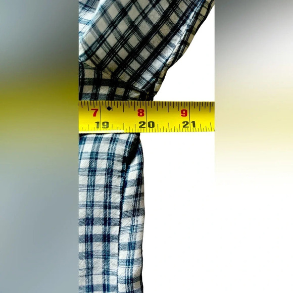 Ladies Cloth & Stone Anthropologie Split Back Collared Shirt Check, Size M - Picture 7 of 8
